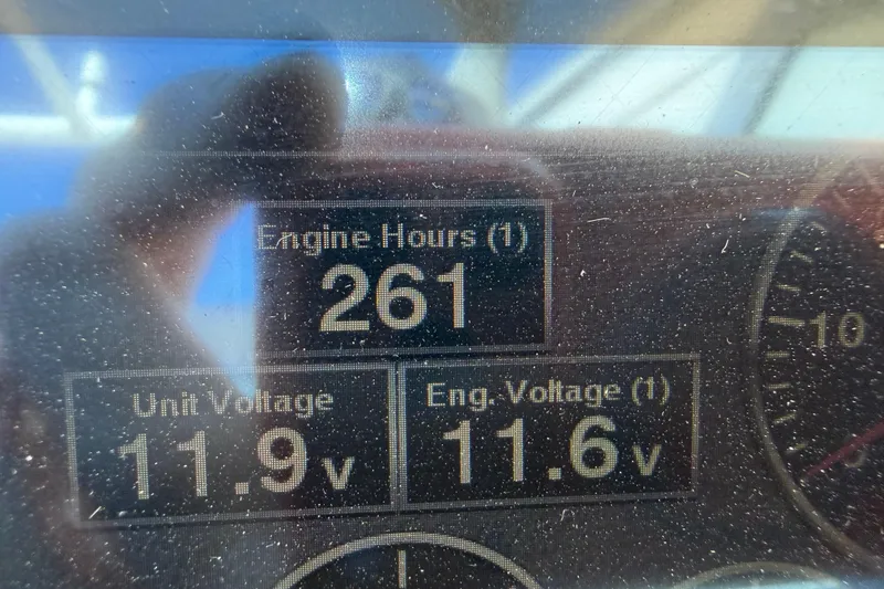 Slide: The Image of Dashboard display showing 261 engine hours and voltage readings for a 2019 Cobalt R5. - 24