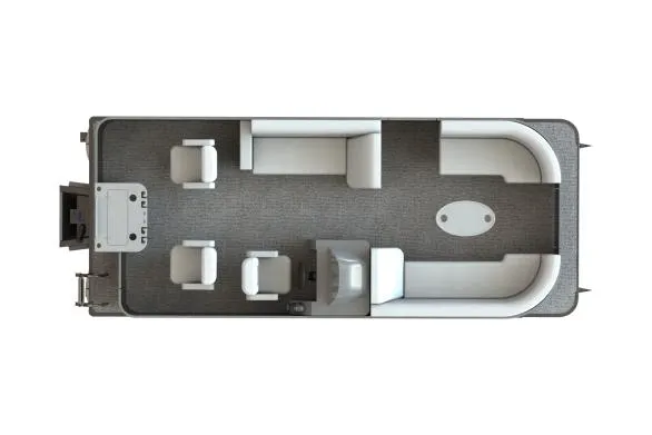 Slide: The Image of Manufacturer Provided Image: 2023 SunChaser Geneva Fish 22 pontoon boat interior layout, top view. - 10