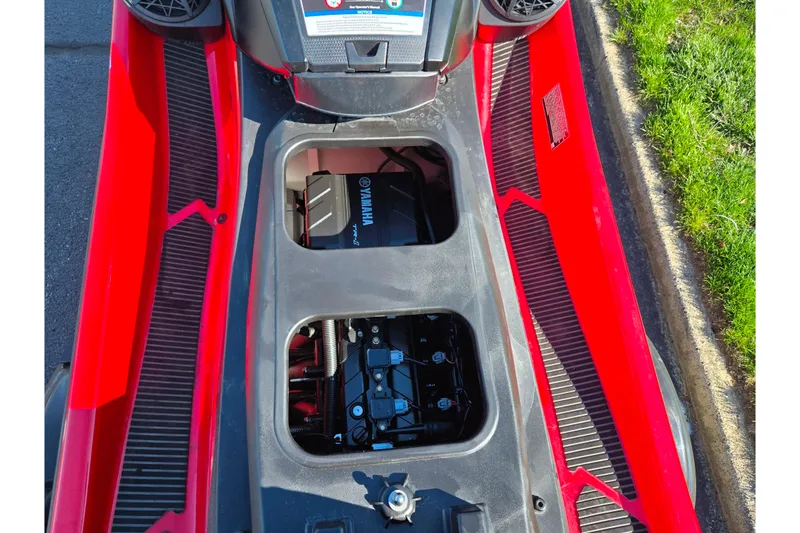 Slide: The Image of 2025 Yamaha WaveRunner VX Deluxe engine compartment, showcasing internal components and design. - 11