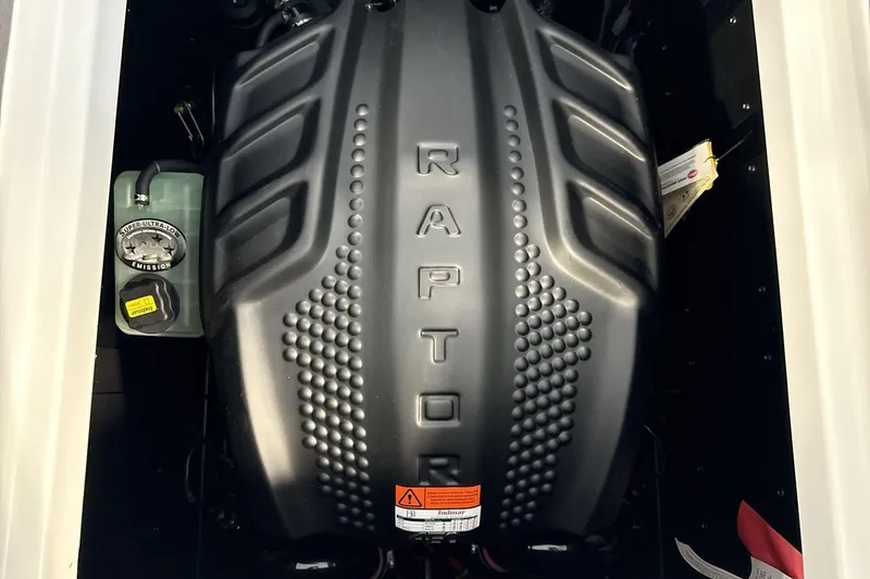 Slide: The Image of 2026 Moomba Max engine with Raptor branding, showcasing advanced design and technology. - 20