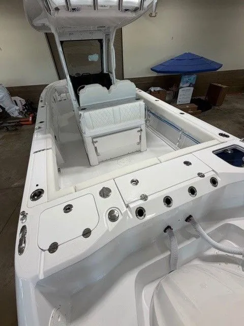 Slide: The Image of Interior view of Everglades 285 Center Console boat, model year 2026. - 7