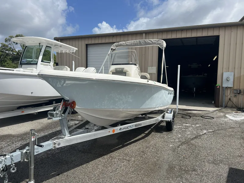 The Image of 2026 Key West 189 FS boat on trailer outside warehouse. - 1