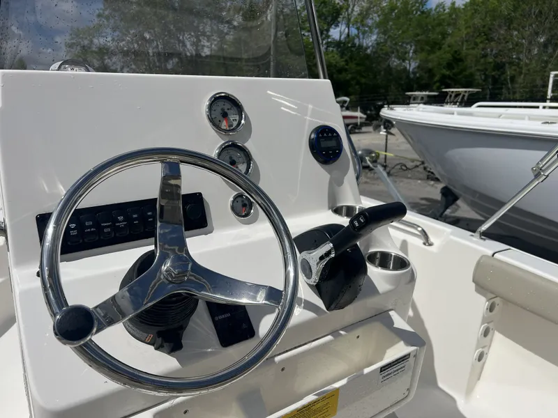 Slide: The Image of Steering console of Key West 189 FS boat, year 2026. - 11
