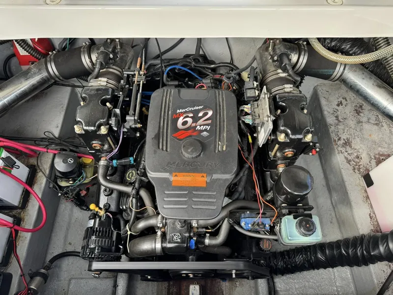 Slide: The Image of Engine compartment of a 2003 Crownline 270 BR with MerCruiser 6.2 MPI engine. - 16