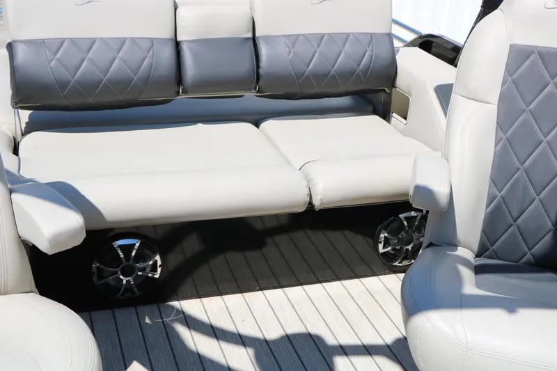 Slide: The Image of Luxurious seating on 2021 Silver Wave 2410 SW5 JS boat with quilted upholstery. - 39