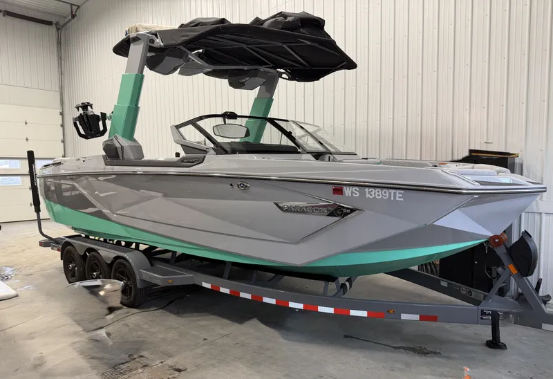 The Image of 2021 Nautique Super Air Nautique G25 Paragon on trailer in warehouse. - 1