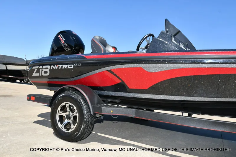 Slide: The Image of 2023 Nitro Z18 Pro boat with 150 Pro-XS engine, side view. - 20