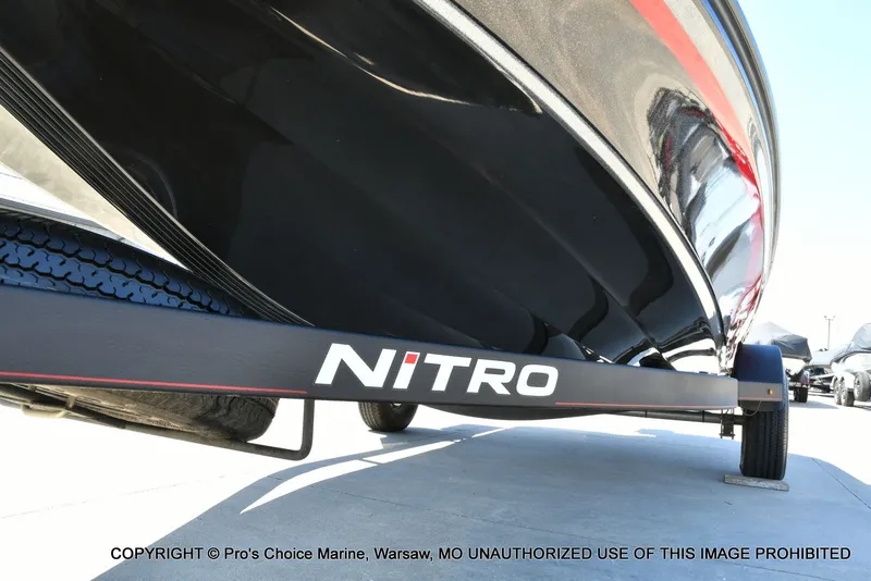 Slide: The Image of 2023 Nitro Z18 Pro boat on trailer, side view. - 36