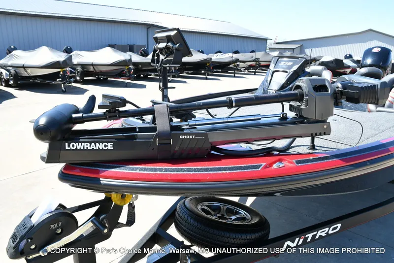 Slide: The Image of 2023 Nitro Z18 Pro boat with Lowrance Ghost trolling motor. - 6