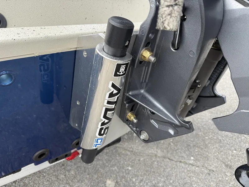 Slide: The Image of Close-up of Xpress Hyper-Lift Bay Series boat details, 2026 model. - 3