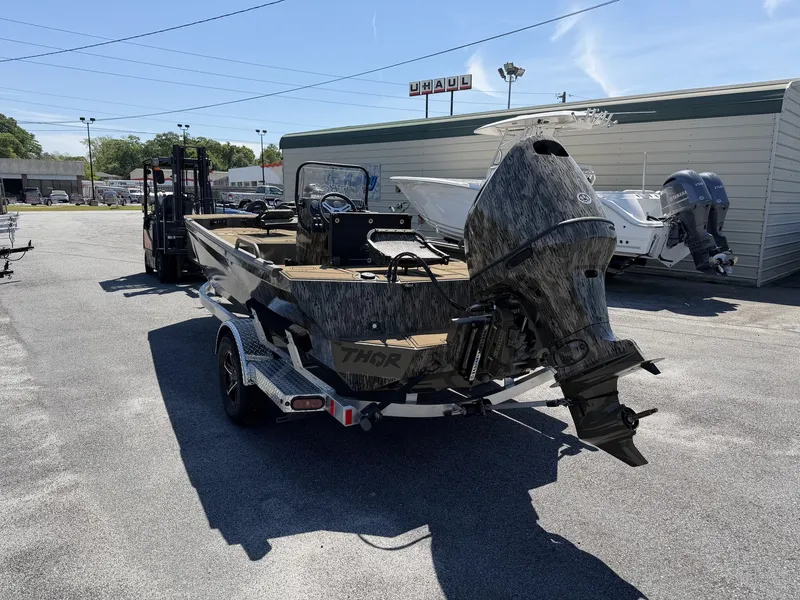 Slide: The Image of 2026 Thor LAKE HAMMER 1900 CC boat on trailer outdoors. - 3