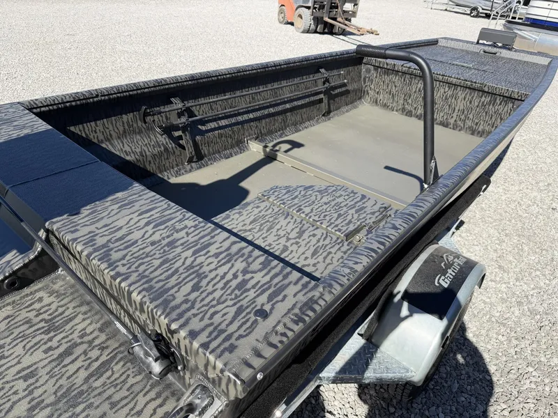 Slide: The Image of Gator Tail Gator Series 17 x 48 boat, 2026 model, on trailer. - 5