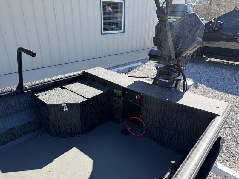 Slide: The Image of Gator Tail Gator Series 17 x 48 boat, 2026 model, parked outdoors. - 8