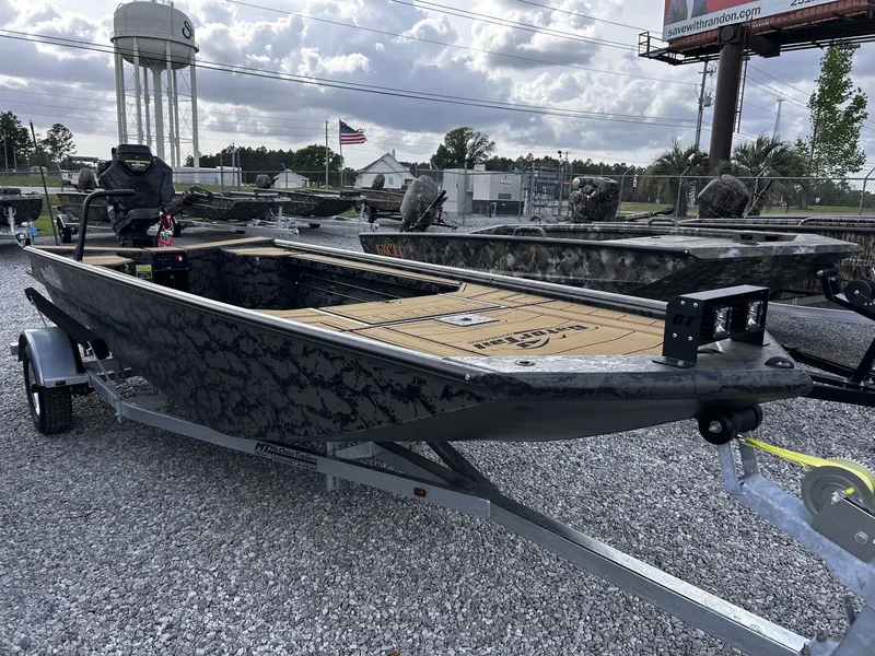 The Image of Gator Tail Extreme Series 1854 boat, 2026 model, on trailer outdoors. - 1