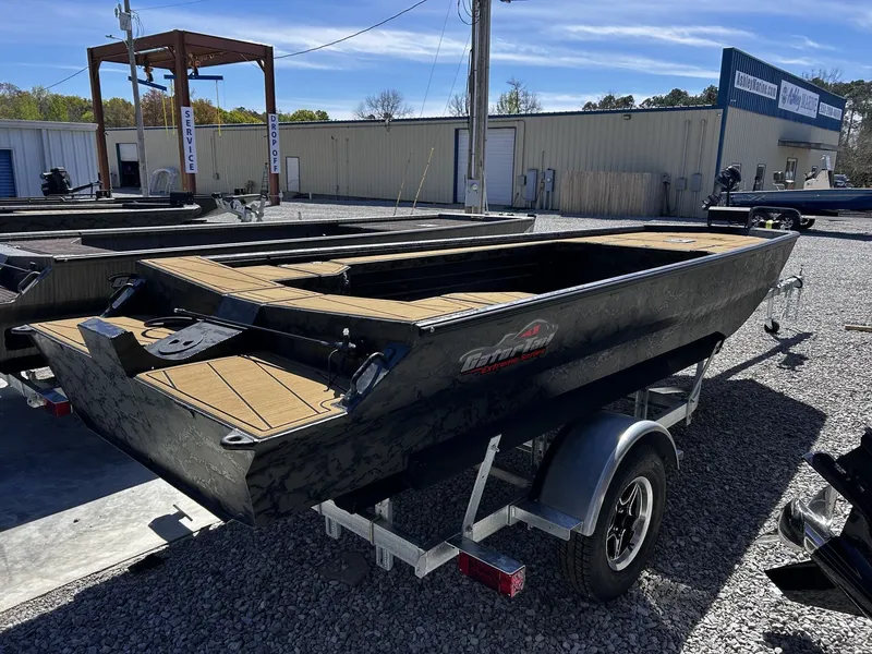 Slide: The Image of Gator Tail Extreme Series 1854 boat on trailer, 2026 model. - 10