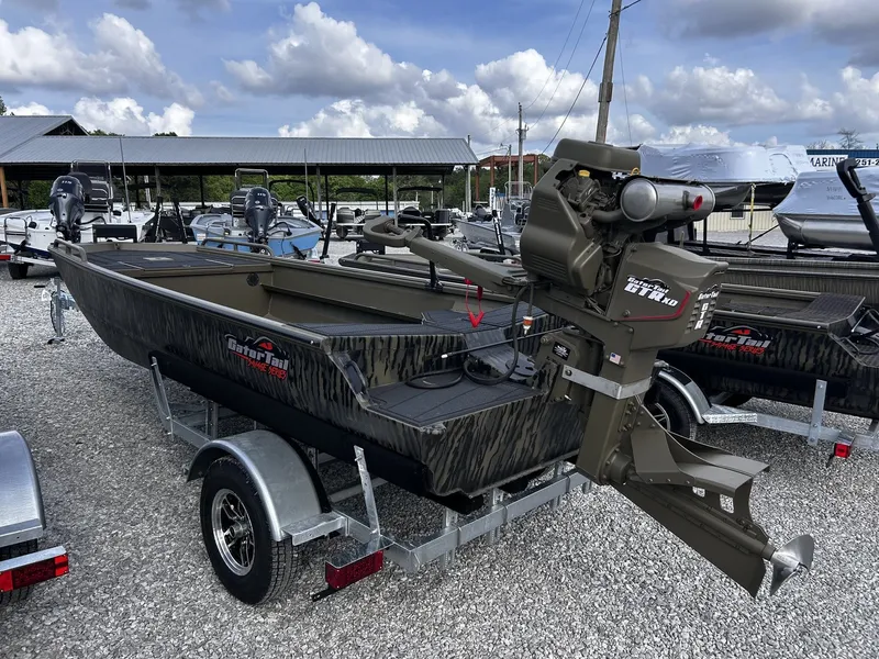 Slide: The Image of Gator Tail Savage Series 1750 boat, 2026 model on trailer. - 3