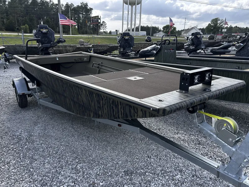 The Image of Gator Tail Extreme Series 17 x 54 boat, 2026 model on trailer. - 1