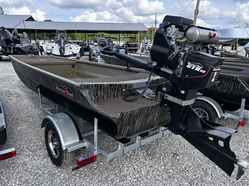Slide: The Image of Gator Tail Extreme Series 17 x 54 boat, 2026 model, on trailer. - 3
