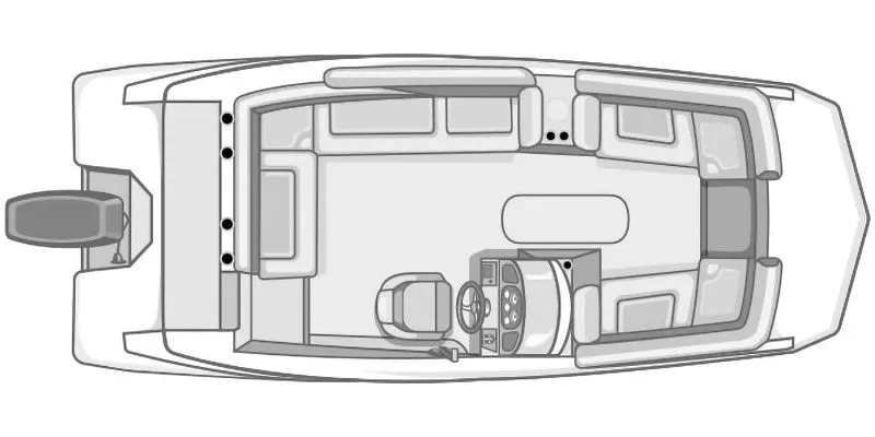 Slide: The Image of Top-down view of Starcraft SVX OB 2026 boat layout. - 3