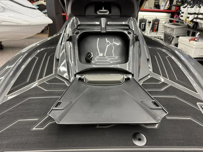 Slide: The Image of 2025 Yamaha WaveRunners FX® HO with Audio, open storage compartment. - 10