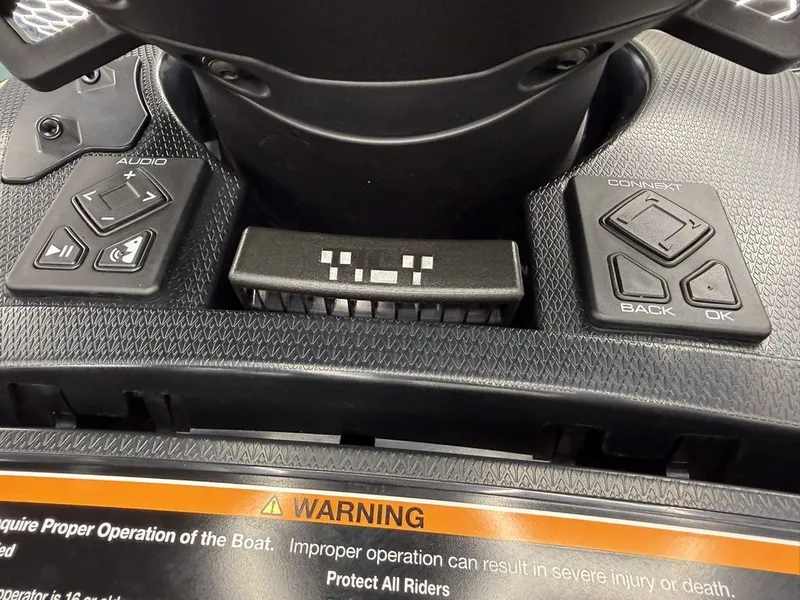 Slide: The Image of Yamaha WaveRunners 2025 FX® HO audio controls and display. - 14