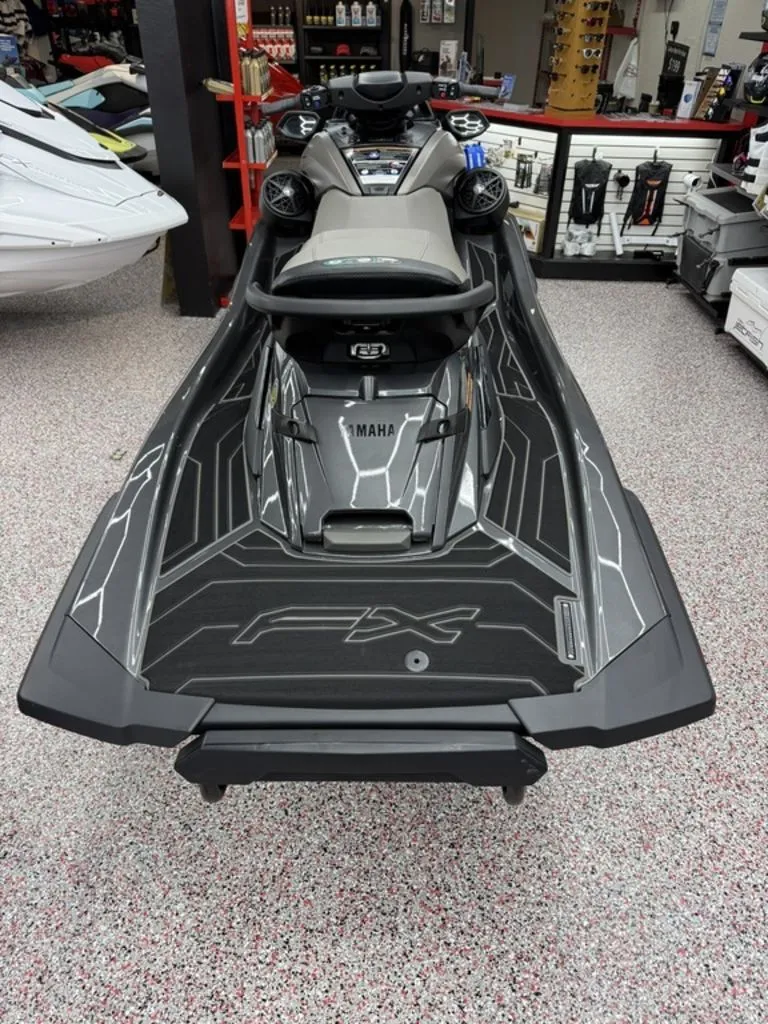 Slide: The Image of 2025 Yamaha WaveRunners FX® HO with Audio in a showroom. - 9