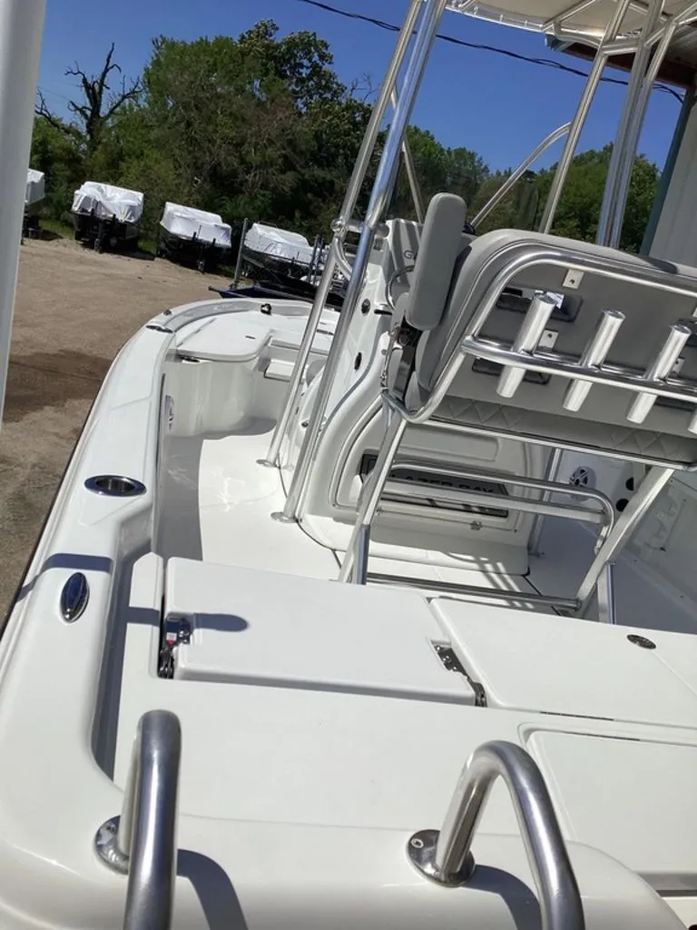 Slide: The Image of 2026 Blazer PureBay 2200 boat, interior view with seating area. - 12