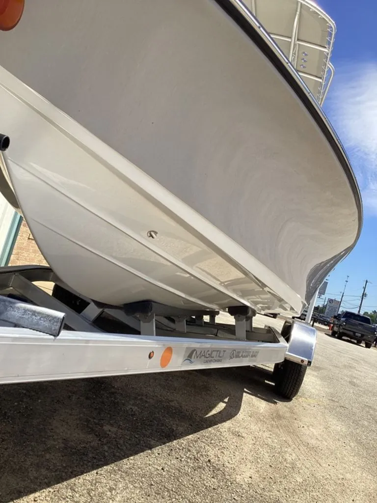 Slide: The Image of Blazer PureBay 2200 boat on trailer, side view, 2026 model. - 17