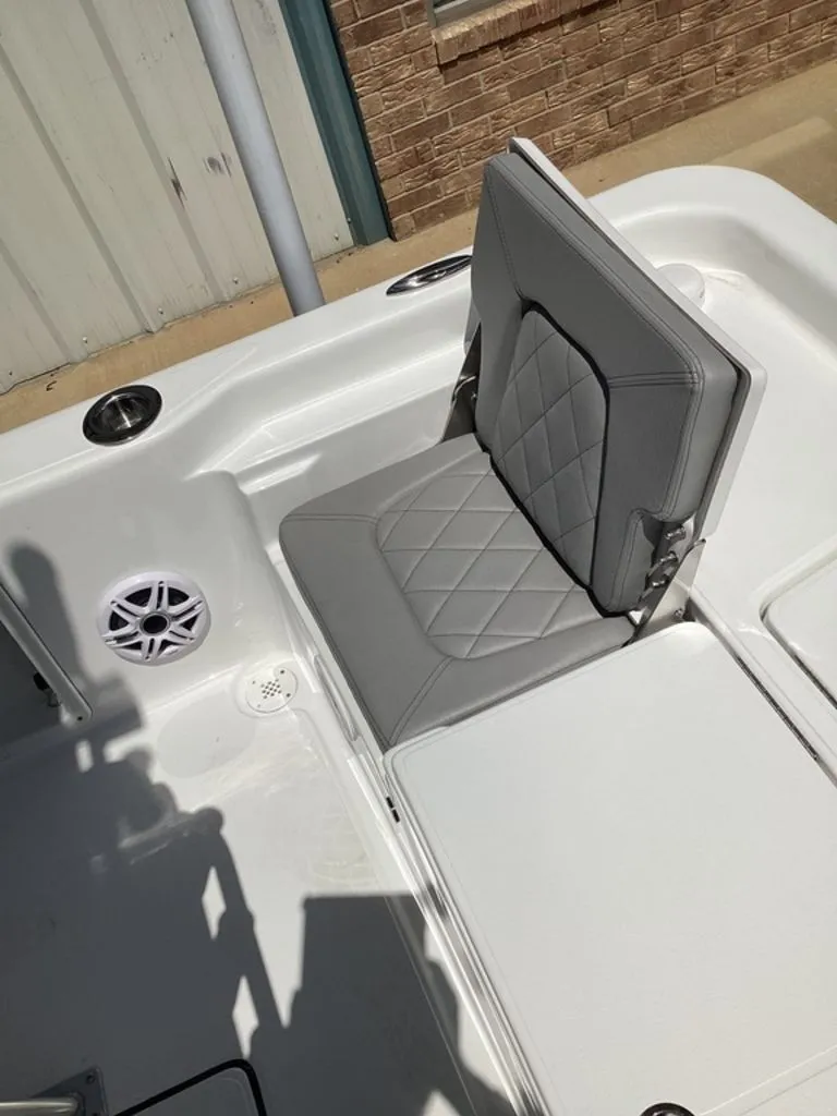 Slide: The Image of Gray seat in Blazer PureBay 2200 boat, model year 2026. - 22