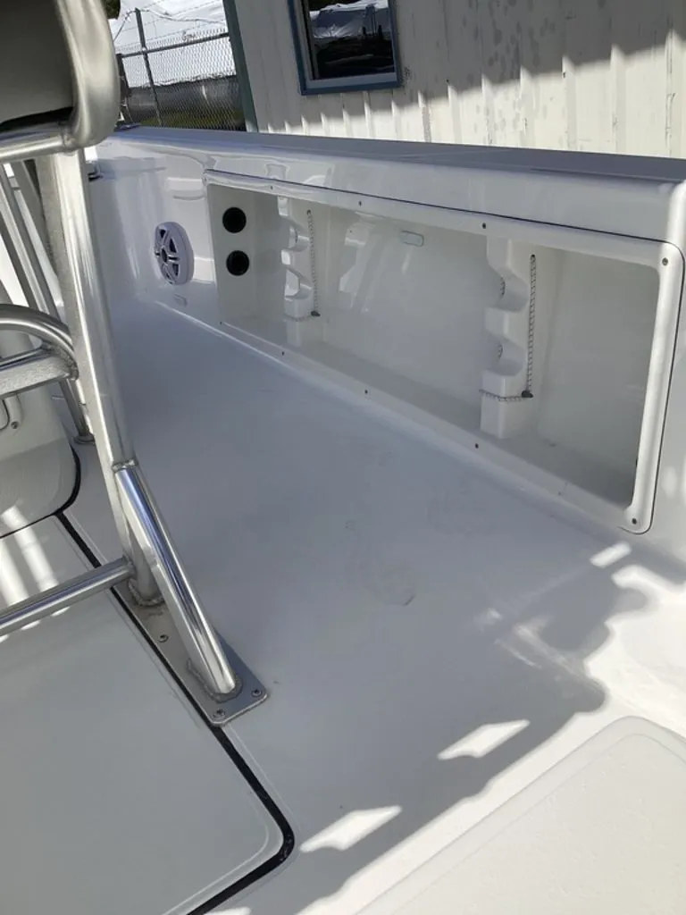 Slide: The Image of Interior view of the 2026 Blazer PureBay 2200 boat model. - 29