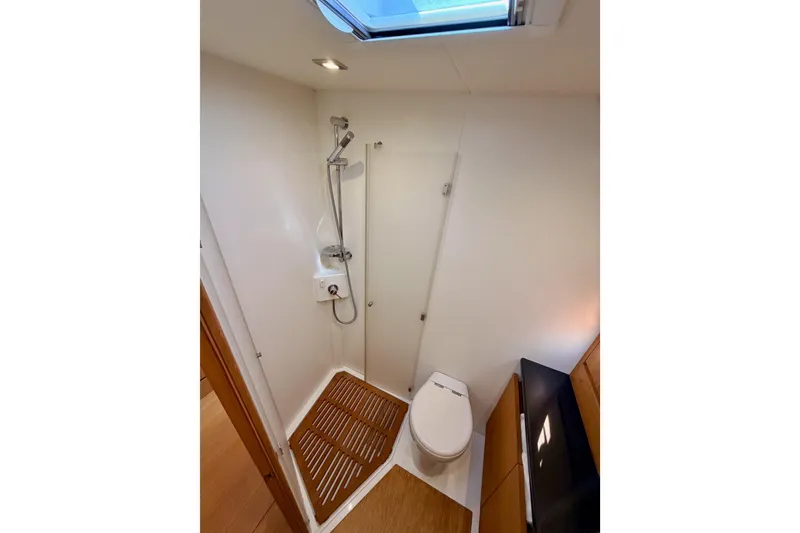 Slide: The Image of Bathroom interior of 2017 Solaris 50 yacht with shower and toilet. - 106