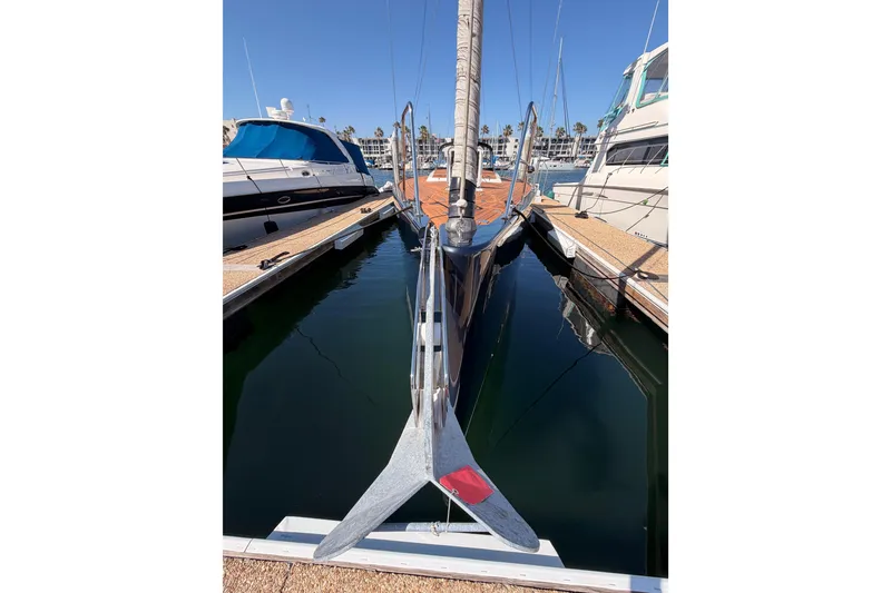 Slide: The Image of Sleek 2017 Solaris 50 yacht docked at marina, showcasing modern design and craftsmanship. - 11