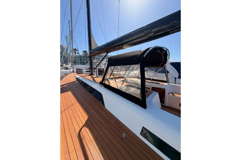 Slide: The Image of Luxurious 2017 Solaris 50 yacht with sleek deck design and modern sailboat features. - 16