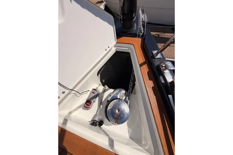 Slide: The Image of Anchor locker of a 2017 Solaris 50 yacht with chain and winch. - 22