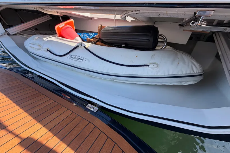 Slide: The Image of Storage compartment of a 2017 Solaris 50 yacht with inflatable boat and accessories. - 40