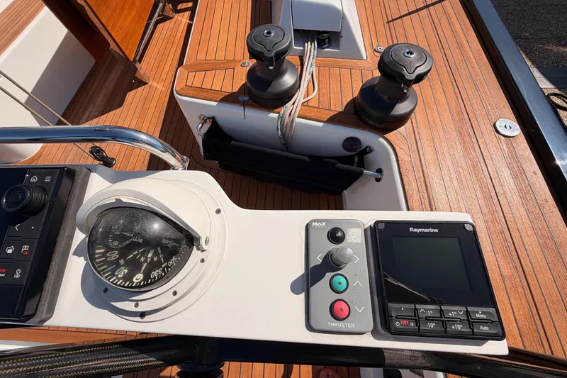 Slide: The Image of Cockpit of 2017 Solaris 50 yacht with compass and navigation controls. - 50