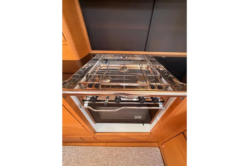 Slide: The Image of Stainless steel oven in a 2017 Solaris 50 yacht kitchen interior. - 68