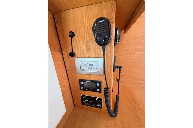 Slide: The Image of Control panel with radio and display in 2017 Solaris 50 yacht interior. - 91