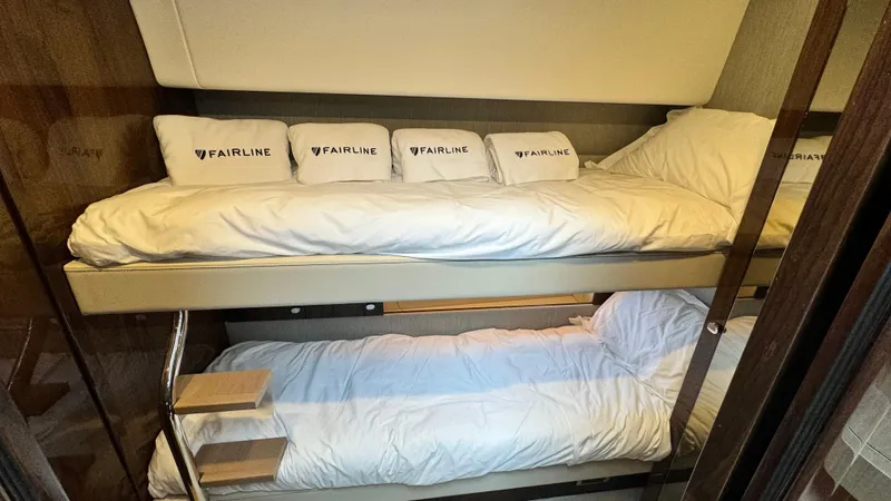Slide: The Image of Interior of 2024 Fairline Squadron 50 yacht with bunk beds. - 20