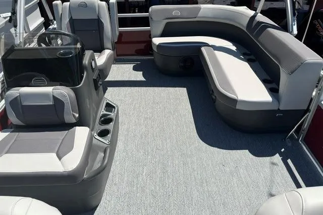 Slide: The Image of 2026 Sun Tracker Bass Buggy 16 XL Select pontoon boat interior with spacious seating. - 3
