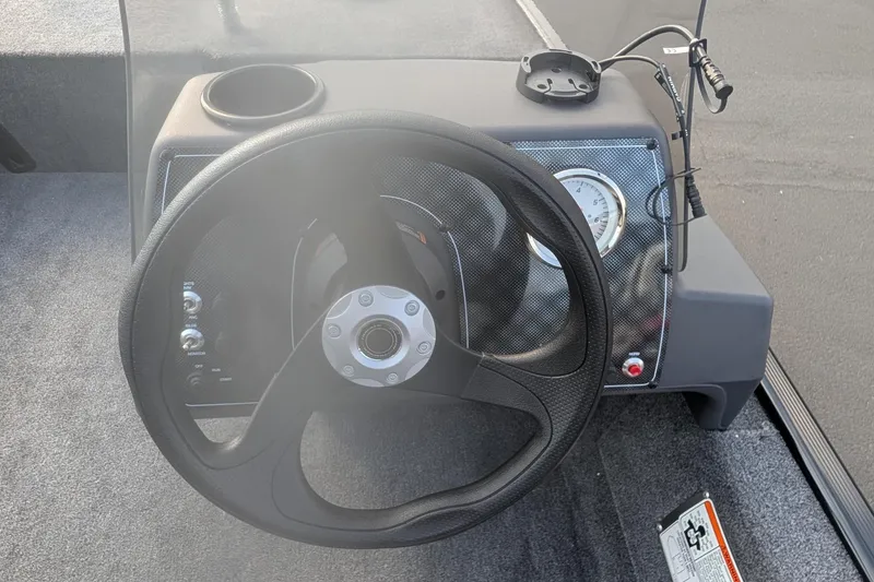 Slide: The Image of Steering wheel and dashboard of 2026 Tracker Bass Tracker Classic XL boat. - 6