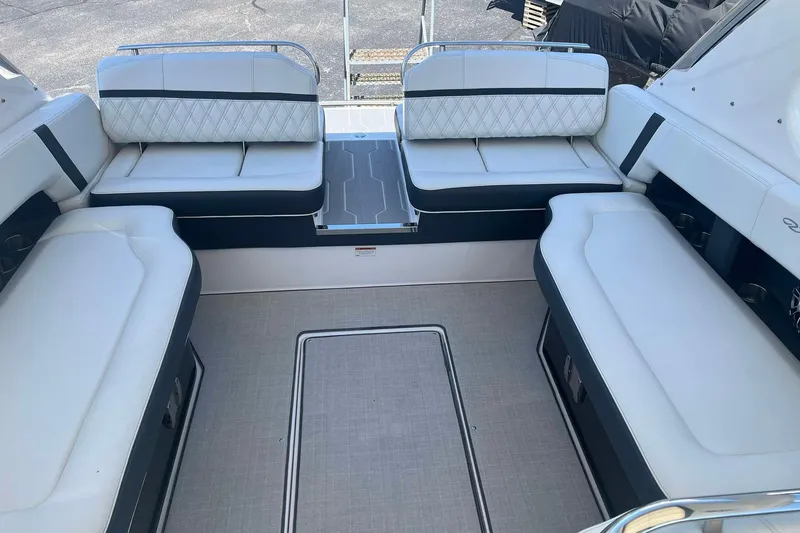 Slide: The Image of 2023 Regal 2800 Bowrider interior with luxurious seating and modern design. - 21