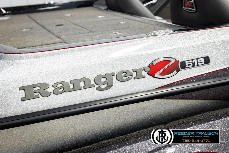 Slide: The Image of 2023 Ranger Z519 boat logo with Reeder-Trausch Marine branding. - 53