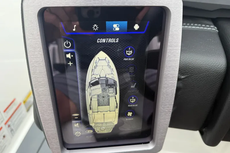 Slide: The Image of Touchscreen control panel of a 2021 Malibu Wakesetter 21 VLX boat. - 20