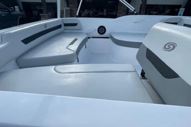 Slide: The Image of 2023 Hurricane SunDeck Sport 185 OB interior with spacious seating and modern design. - 8