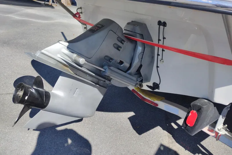 Slide: The Image of 2005 Crownline 240 EX boat stern drive and propeller detail. - 7