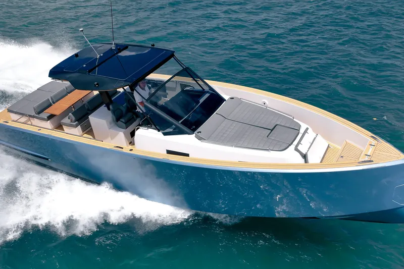 The Image of 2024 Pardo Yachts 43 cruising on open water, showcasing sleek design and luxury features. - 0