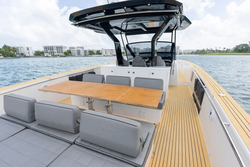 Slide: The Image of 2024 Pardo Yachts 43 luxury yacht with spacious deck and elegant seating. - 37