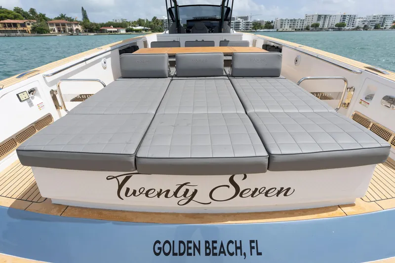 Slide: The Image of Luxury Pardo Yachts 43, 2024 model, docked at Golden Beach, FL. - 48