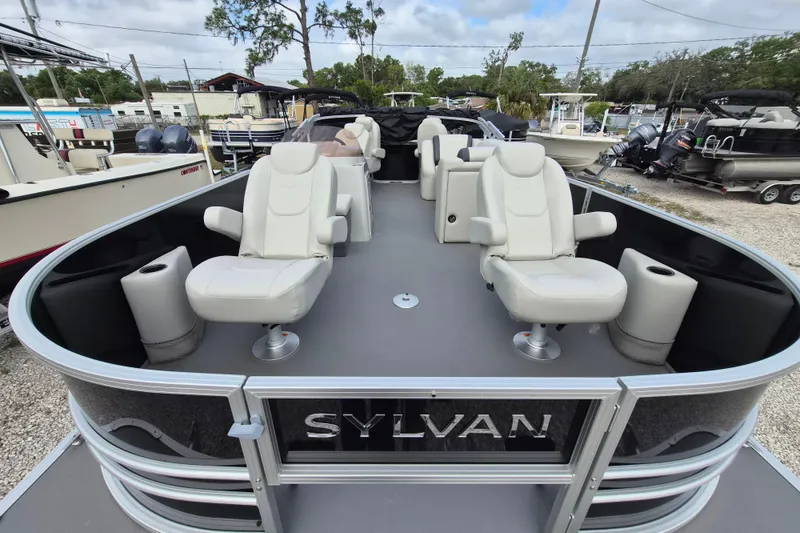 The Image of 2025 Sylvan Mirage Fish 8522 Party Fish 4.0 pontoon boat with plush seating. - 1